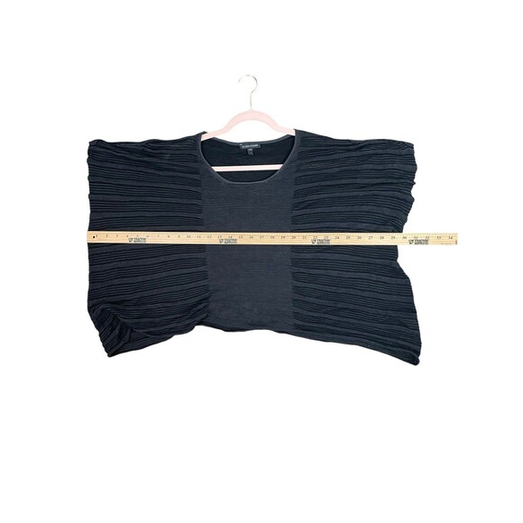 Eileen Fisher Petite Sz S Boucle Knit Poncho Pullover Black Oversized Preowned - Picture 8 of 11